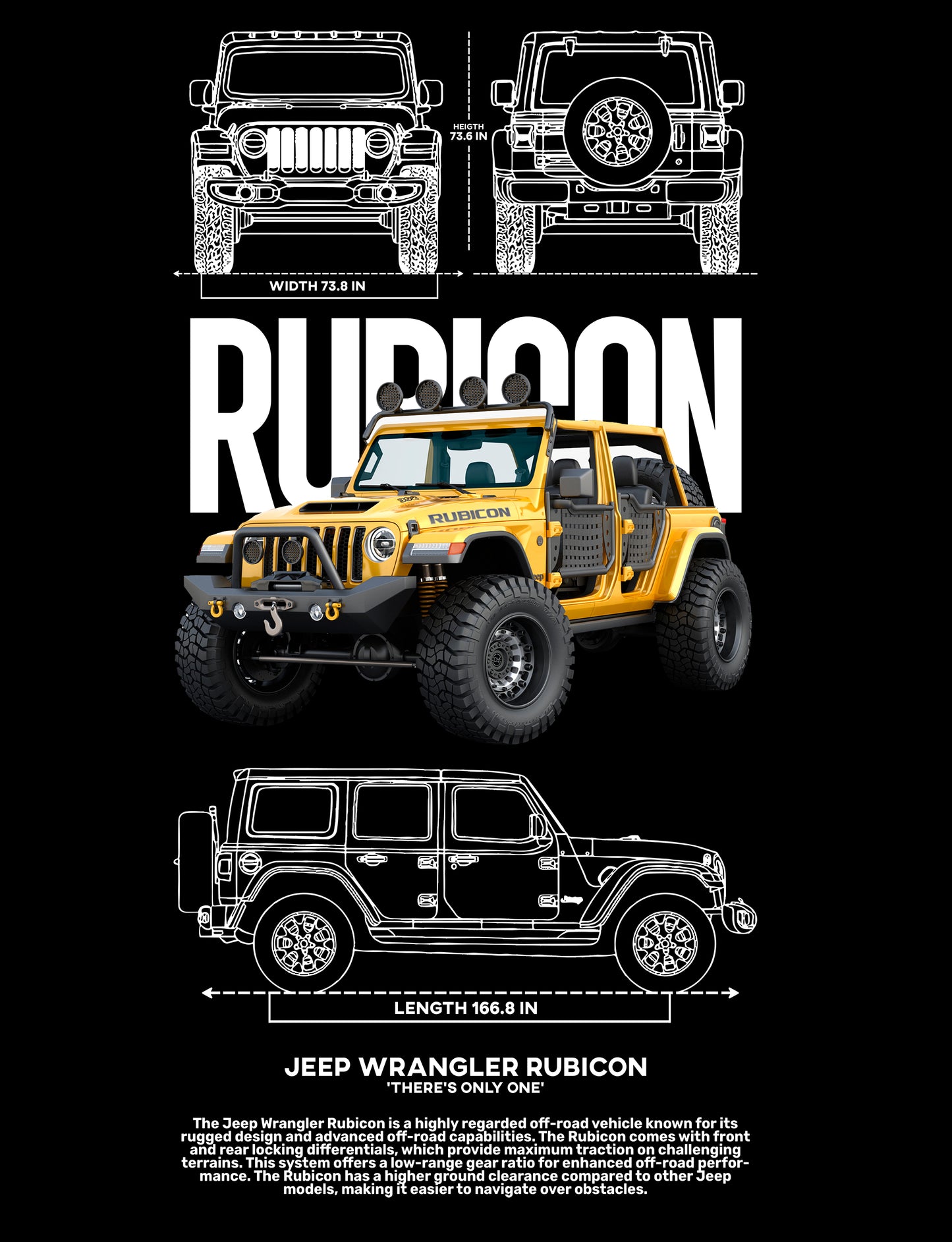 Jeep Rubicon PNG | Transparent Background Digital Download | DTF T-Shirt Graphic