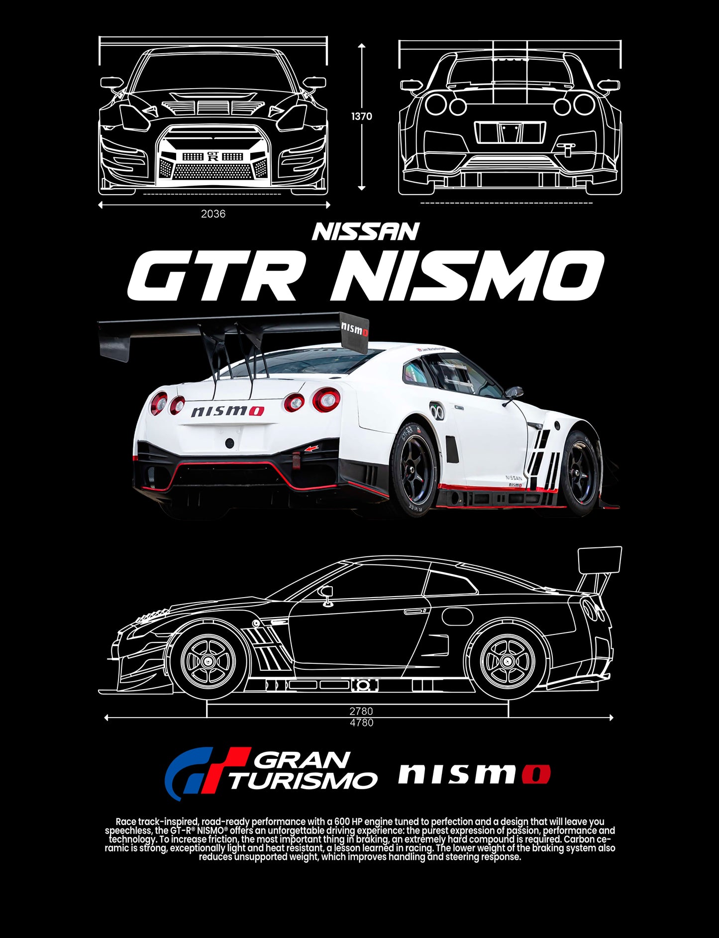 Nissan R35 GTR Nismo PNG | Transparent Background Digital Download | DTF T-Shirt Graphic