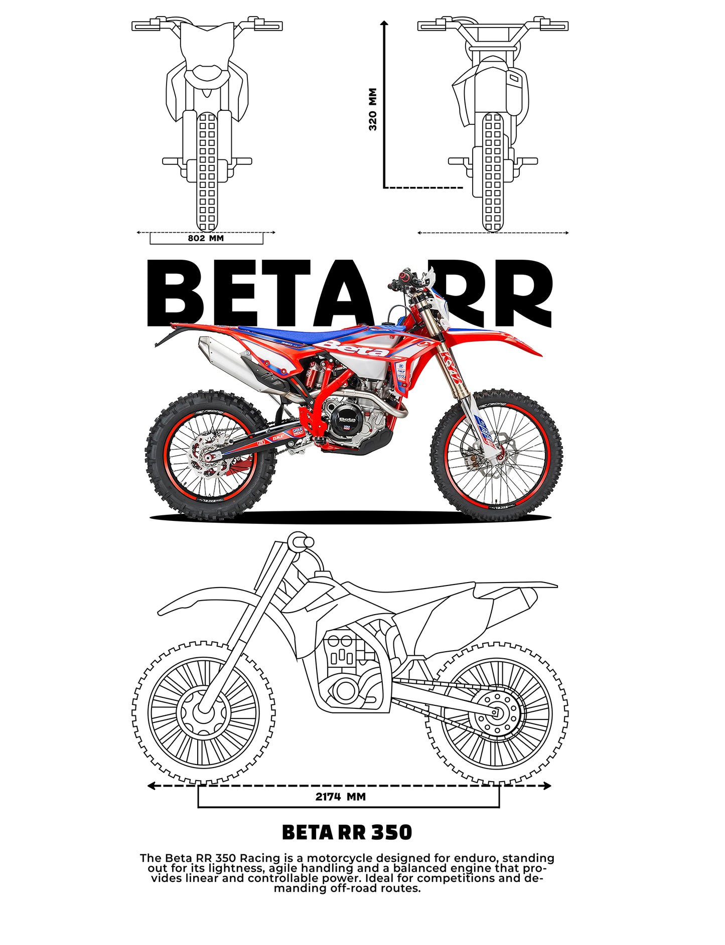 Beta RR 350 PNG | Transparent Background Motorcycle Digital Download | DTF & Sublimation
