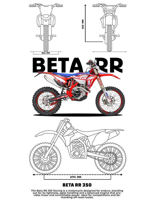 Beta RR 350 PNG | Transparent Background Motorcycle Digital Download | DTF & Sublimation