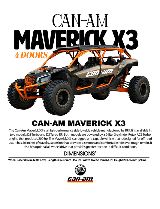 Can-Am Maverick X3 PNG | Transparent Background Off-Road Vehicle Clipart | Digital Download