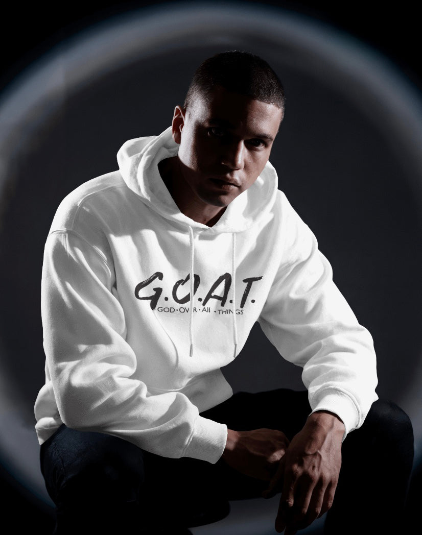 G.O.A.T. Hoodie – God Over All Things | Christian Streetwear | Faith-Based Hoodie