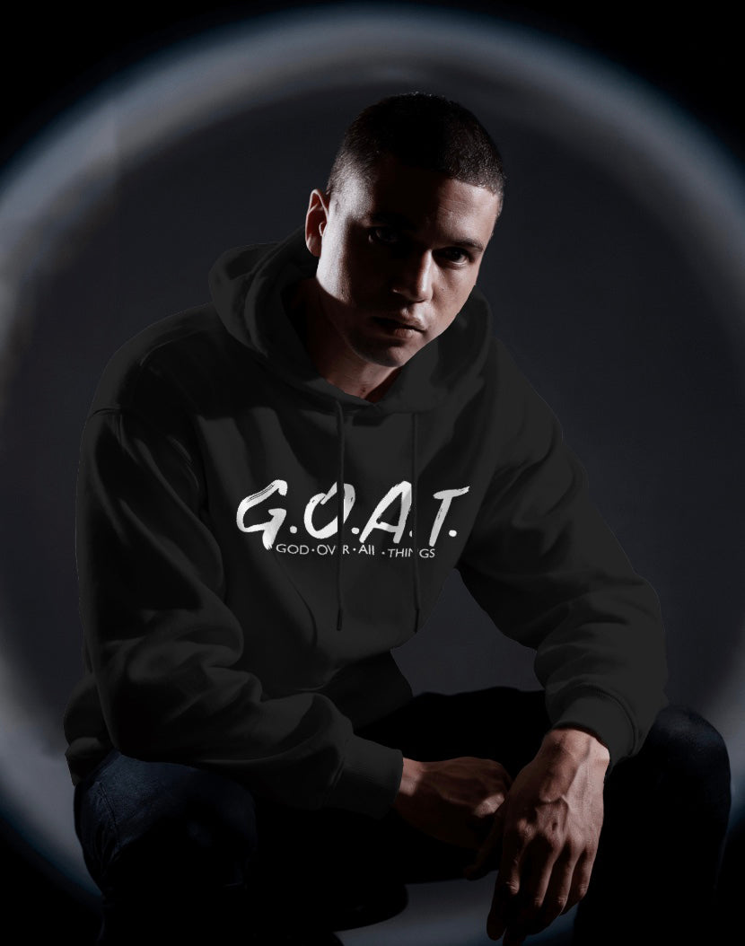 G.O.A.T. Hoodie – God Over All Things | Christian Streetwear | Faith-Based Hoodie