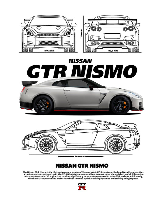 GTR Nismo PNG | Transparent Background Digital Download | DTF T-Shirt Graphic