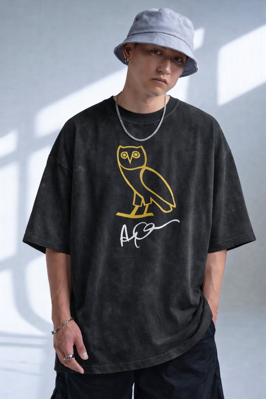 Drake OVO Owl Embroidered T-Shirt – Premium Oversized Hip-Hop Streetwear Tee