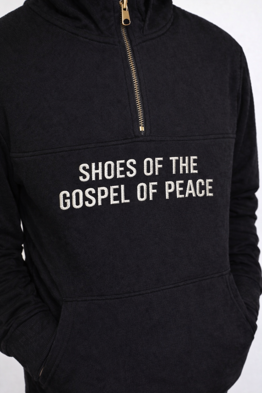 Armor of God QuarterZip -Shoes of the Gospel of Peace