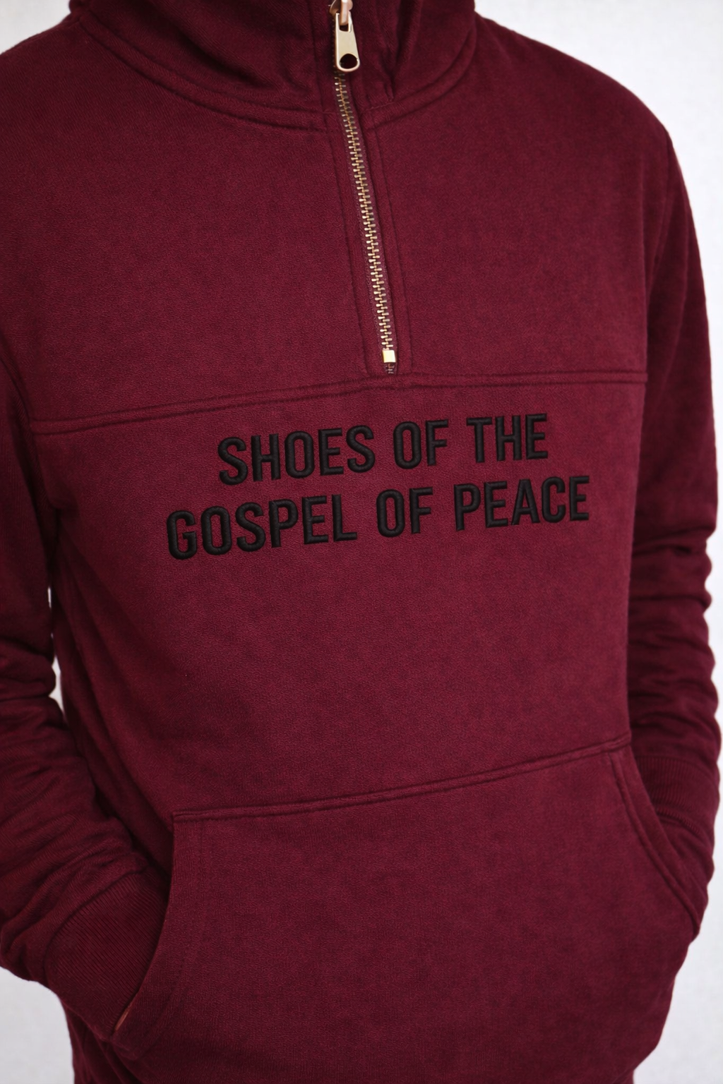 Armor of God QuarterZip -Shoes of the Gospel of Peace