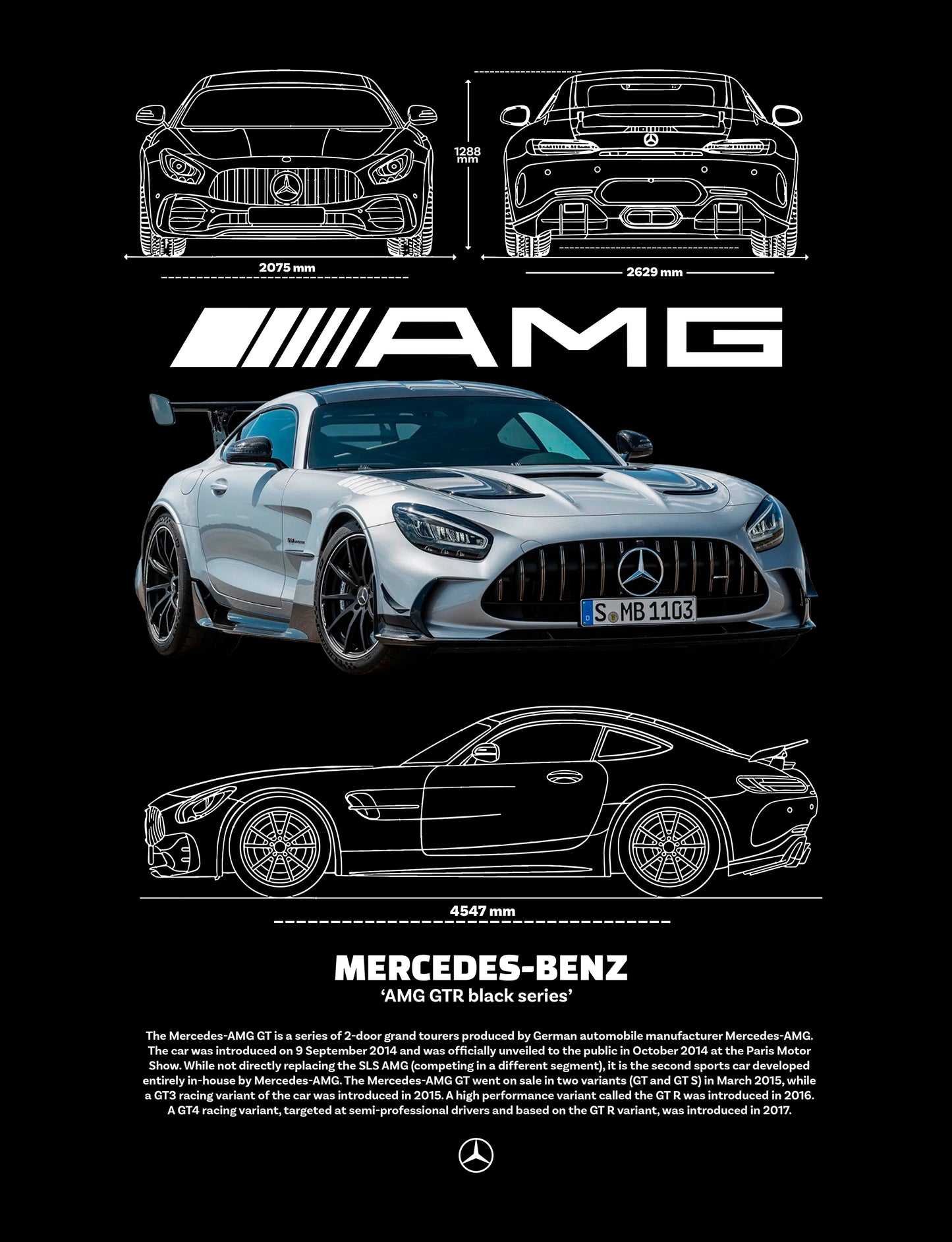 Mercedes-Benz AMG GT PNG | Transparent Background Digital Download | DTF T-Shirt Graphic