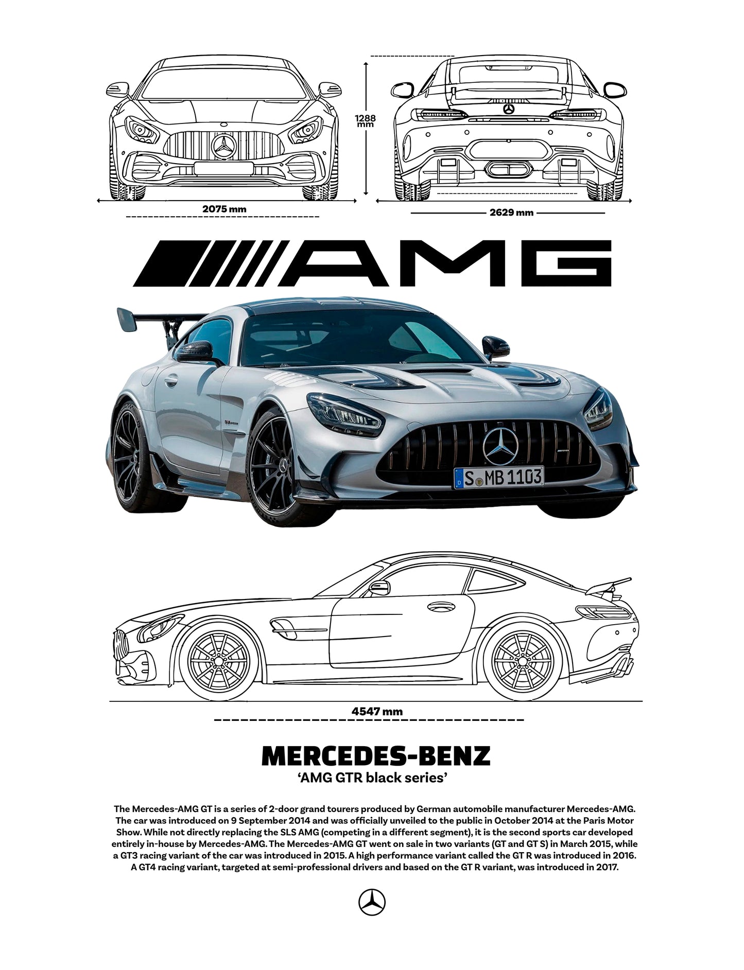 Mercedes-Benz AMG GT PNG | Transparent Background Digital Download | DTF T-Shirt Graphic