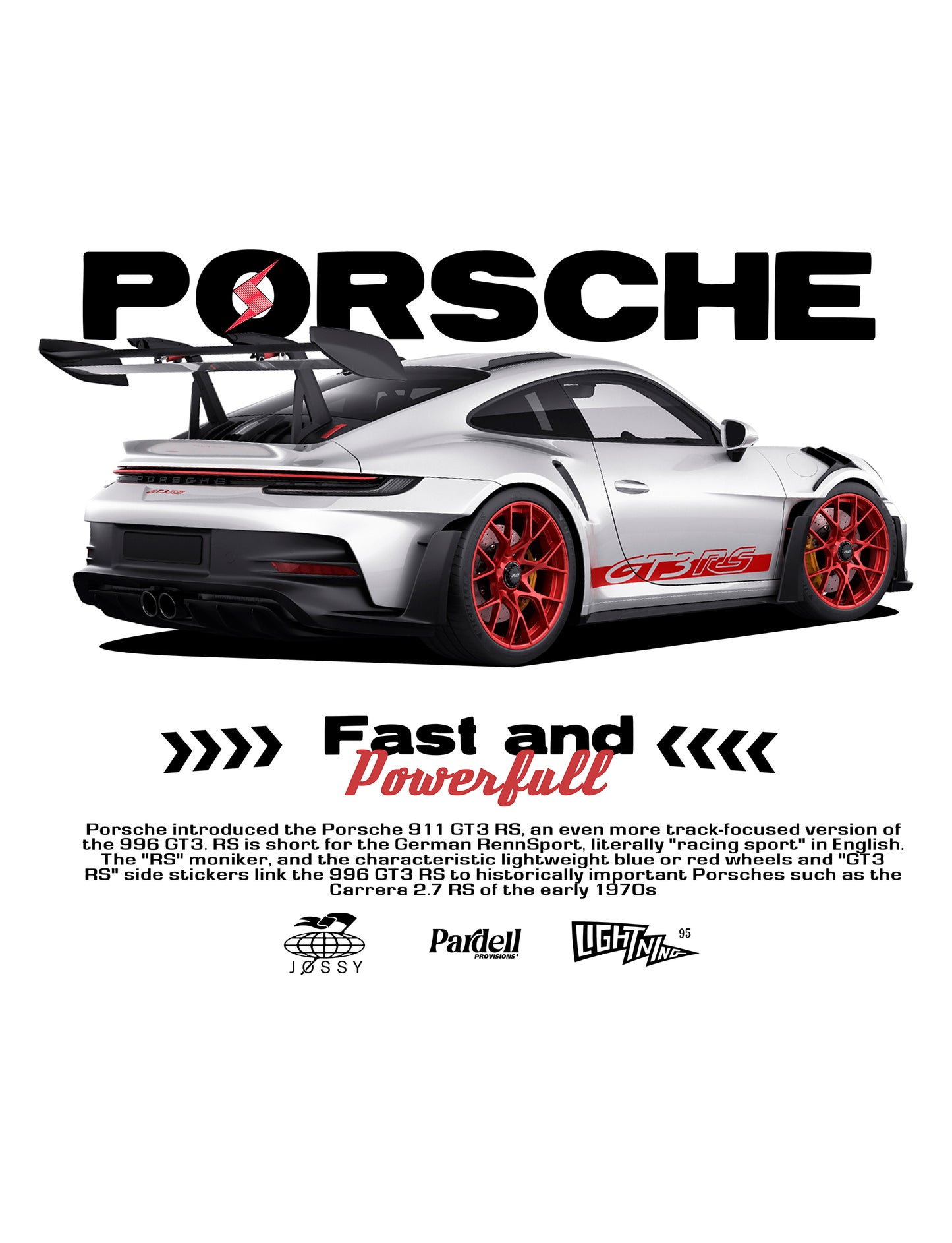 Porsche GT3 RS PNG | Transparent Background Digital Download | DTF T-Shirt Graphic