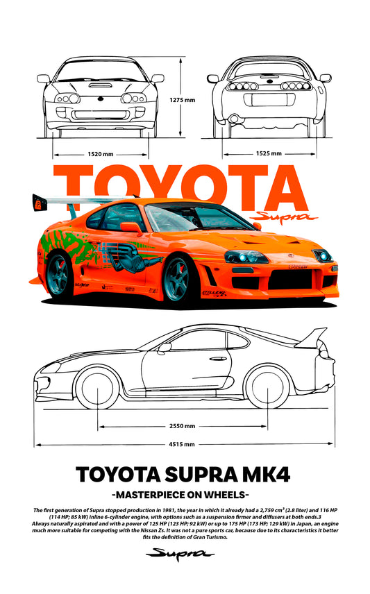 Fast and Furious Toyota Supra PNG | Transparent Background Digital Download | DTF T-Shirt Graphic