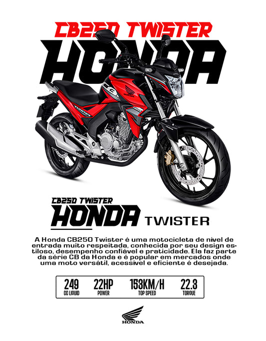 Honda CB250 Twister PNG | Transparent Background Motorcycle Clipart | DTF & Sublimation