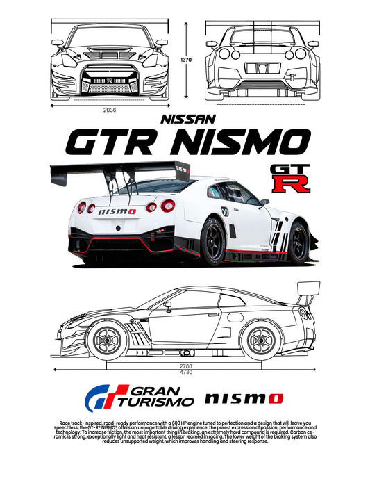 Nissan R35 GTR Nismo PNG | Transparent Background Digital Download | DTF T-Shirt Graphic