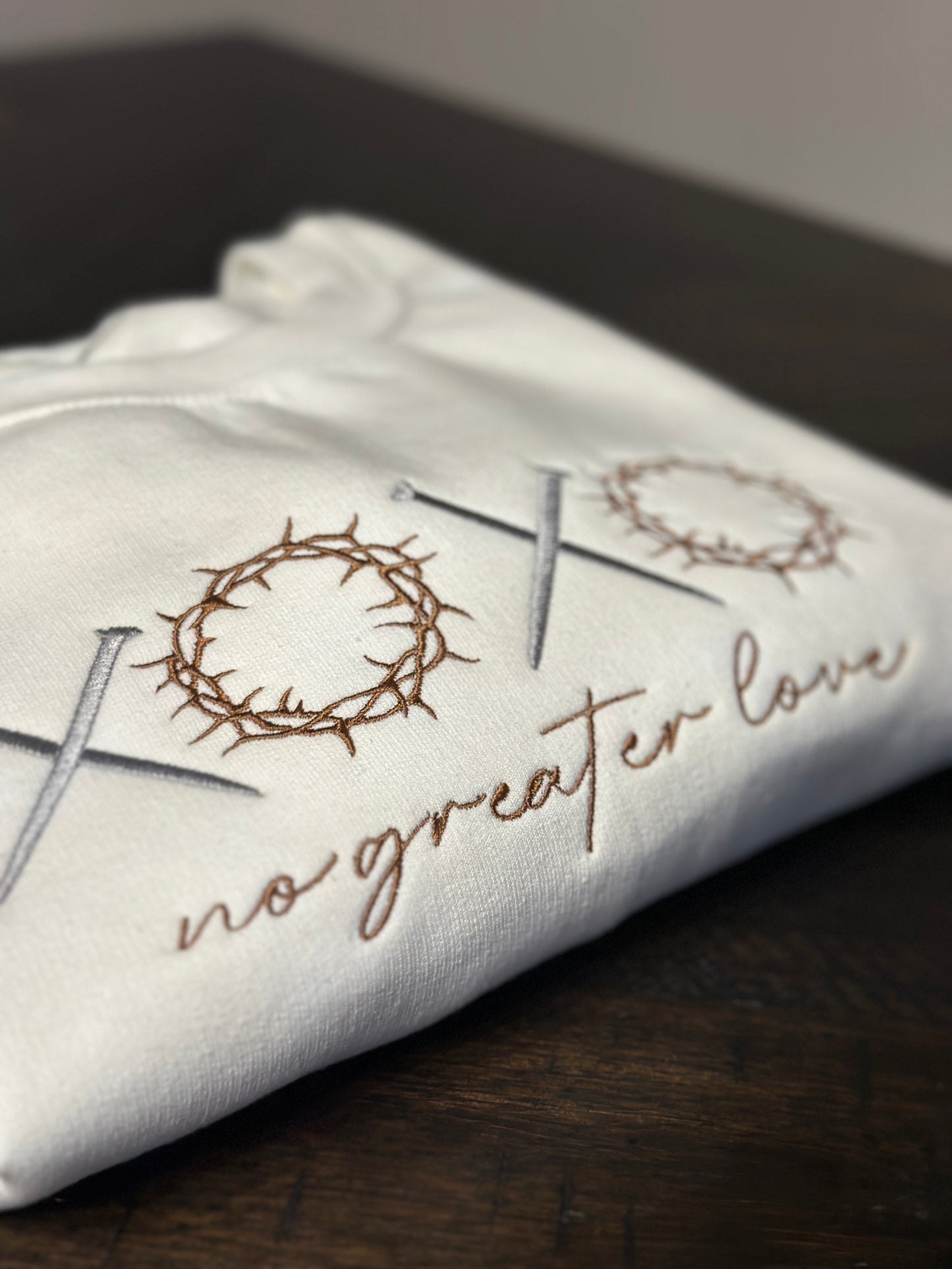 XOXO No Greater Love Christian Sweatshirt | Faith-Based Crewneck | Christian Apparel for Women